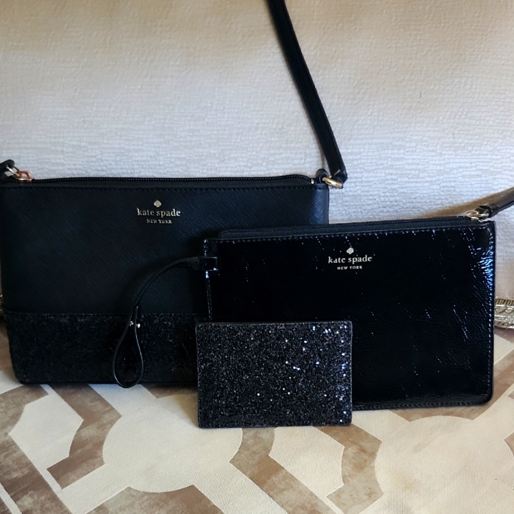 SALE!! SALE!!!  45.00 Kate Spade Black Crossbody Bag,  CC Holder and Wristlet.